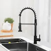 Wasserhahn Küche Küchenarmatur - Spültischarmatur Mit Brause Ausziehbar Mischbatterie Spüle 360° Schwenkbar Armatur Hochdruck 2 Stück Strahlarten Küchenwasserhahn Edelstahl Matt ,schwarz - Gbly
