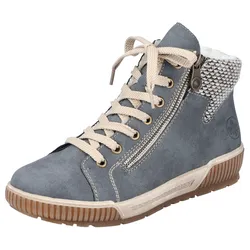 Winterboots RIEKER, Damen, Gr. 38, blau, Lederimitat, sportlich, Schuhe, in sportivem Look