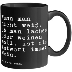 Mr. & Mrs. Panda Tasse Wenn man nicht weiß,… – Schwarz – Geschenk, Trauer, Kaffeebecher, W, Keramik Schwarz schwarz