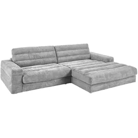 KAWOLA Ecksofa Lana Cord Recamiere rechts hellgrau
