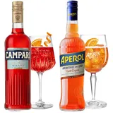 Aperol Aperitivo, 11% / Aperol Spritz - Italien's Nr. 1 Cocktail, 1 x 0,7 L + Campari Bitter Aperitif - Der italienische Aperitif und Cocktail Klassiker Campari Soda - Mit 25 Vol.-% Alkohol - 0,7 l