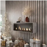 Skraut Home | Elektrokamin LED | Elektrische Kamine | 107x38x25cm | Wohnzimmer - Esszimmer | Elektrokamin. Maße | Moderner Stil | Zement