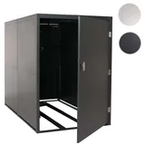 Mendler 2er-Fahrradgarage HWC-L56c, Gerätehaus Fahrradbox mit Ablage, abschließbar Metall 160x113x209cm - anthrazit