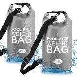 Lanathel 2 Stück Pool-Stufengewichte, 500D PVC, wasserdicht, strapazierfähig, Poolleiter, Sandsäcke für Gewicht mit Nylon-Griff, 10 l, universelle Pool-Stufengewichte/Poolleiter-Gewichte für