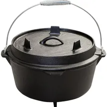 Bluecraft Dutch Oven 9 qt mit Füßen und Deckel als Grillpfanne nutzbar