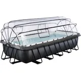 EXIT TOYS EXIT Black Leather Pool 540 x 250 x 100 cm inkl. Sandfilteranlage, Abdeckplane, Poolleiter, Reparaturset
