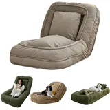 MUGUOY Foldable Lazy Sofa Couch Bed, Adjustable Cozy Tatami, Foldable Human Dog Bed high Back Floor Chair for Adults Kids - Cozy Small Couch for Home Living Room