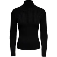 Only Damen Rollkragen Pullover Rundhals Feinstrick Sweater Oberteil ONLKAROL NOOS, Farben:Schwarz, Größe:XS