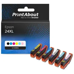 Druckerpatrone kompatibel mit Epson 24XL (T2438) - 6 Farben - Hoher Kapazität - Multipack