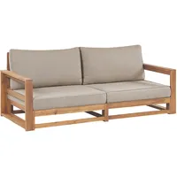 Beliani TIMOR Gartensofa 2-Sitzer braun/grau/beige