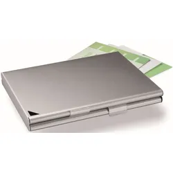 Durable Visitenkartenspender Business Card Box duo für 20 Karten metall/silber Packung mit 25 Stück