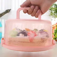 Zlqemik Kuchen Transportbox Rund, Torten Transport Box, Kuchenbehälter Mit Haube Und Tragegriff, Transparenter Dome Wiederverwendbar Bäckerei, 26x22x12.5cm, Für Kekse Nüsse, Tortenglocke
