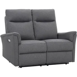 Home Affaire 2-Sitzer HOME AFFAIRE "FINNARA,2-Sitzer,elelektrische Relaxfunktion in 2 Sitzen, USB A/C", anthrazit, B:128cm H:103cm T:88cm, 100% POLYESTER, Sofas, Liegefunktion 105-135, Federkern