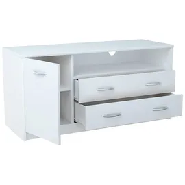 matkam Fernsehkommode Lowboard 110x55x41 cm Weiß Holzwerkstoff