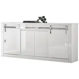 furn.design Sideboard Miami 201 x 92 x 43 cm Weiß Hochglanz