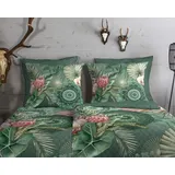 Muller Textiles Hip Flanell-Bettwäsche-Set Egor in Grün + Gr.: 200x200 cm