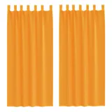 vidaXL Voile Vorhänge mit Schlaufen 2 STK. Orange 140x225 cm, Gardine, transparenter Vorhang, Fenster-Voile, Fensterdekoration