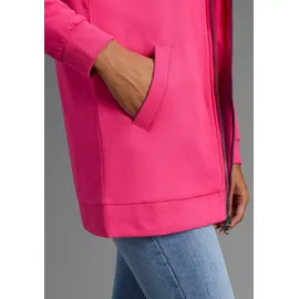 FLASHLIGHTS Sweatjacke FLASHLIGHTS, Damen, Gr. 32/34, pink, Interlock, Obermaterial: 95% Baumwolle, 5% Elasthan. Kapuzenfutter: 100% Baumwolle, unifarben, Basic, lässig geschnitten Po-bedeckend, Sweatjacken Sweatjacke, in langer Form mit Zipper