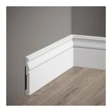 PROVISTON Sockelleiste Kunststoff Polystyrol 15 x 120 x 2000 mm Weiß Fußleiste Wohndekoration