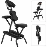 Costway - Massagestuhl Klappbar, Tattoostuhl Höhenverstellbar, Therapiestuhl Tragbar, Klappmassagestuhl Mit Tragetasche, Schwarz