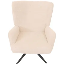 Mendler Lounge-Sessel HWC-N65 Chenille 75 x 99 x 75 cm creme-beige drehbar