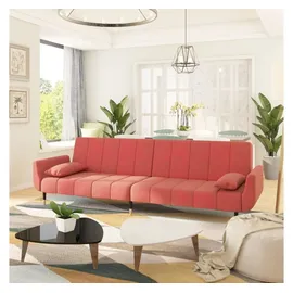 vidaXL Schlafsofa 2-Sitzer mit 2 Kissen Rosa Samt