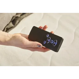 Jockenhöfer Gruppe Boxspringbett »Movie Star mit versenkbarem TV-Lift Fernbedienung, LED-Licht, USB-Ladestation und verstellbaren Kopfstützen, grau