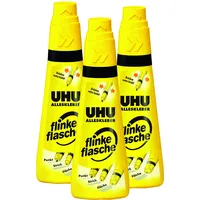 UHU Alleskleber flinke flasche, Glasklarer Alleskleber in der einzigartigen
