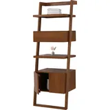 Mendler Teak-Leiterregal HWC-M86, Badschrank Badregal Badezimmer, hochwertiges B-Grade-Teak (Kernholz, 20-30 Jahre), 170x60x45cm