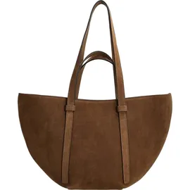 ABRO Schultertasche Leather Suede Shopper COSMO M Camel