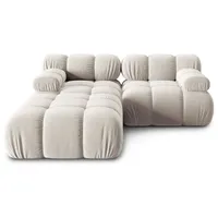 micadoni Sofa Bellis, modular 3-Sitzer mit flachem Modul beige
