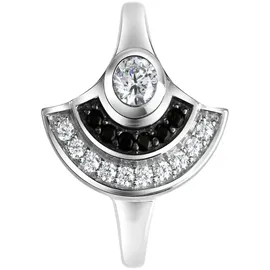 VIVANCE Fingerring "925-Sterling Silber rhodiniert Zirkonia" Gr. 54, weiß, Fingerringe, Damen, 054 (17,2), Silber 925 (Sterlingsilber), Fingerring
