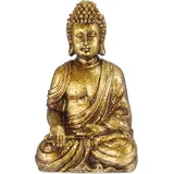 Relaxdays Buddha Figur Garten, wetterfest & frostsicher, Gartenbuddha sitzend, Gartenfigur HBT 30 x 12,5 cm,