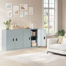 Woltu Aktenschrank 90 x 92,5 x 40 cm grau
