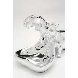 Kare DESIGN Deko-Figur Hungry Hippo 17 cm Polyresin Silber