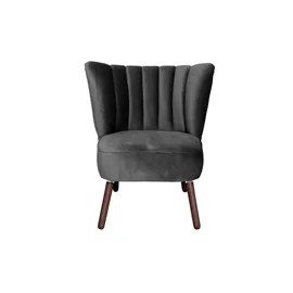 Max Winzer Sessel Alessandro Samtvelours 70 x 80 x 66 cm Anthrazit