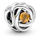 PANDORA November Geburtsstein Honigfarbener Ewigkeitskreis Charm aus Sterling-Silber mit Kristallen, 790065C04