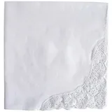 ROY Elegante Baumwoll-Taschentücher mit Spitzenbesatz, zarte Blumen-Spitzen-Einstecktücher für Damen, Spitzenbesatz, weißes Einstecktuch - Reference Dimensions