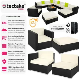 Tectake Las Vegas Rattan Lounge schwarz