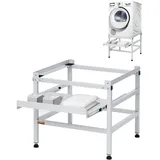 Vevor Waschmaschinen-Untergestell, 640x635x615mm Podest für Waschmaschine, 136kg Tragkraft, Waschmaschinen- & Trocknersockel mit Ablage, 4 verstellbare Füße zum Anheben von Waschmaschinen, Karbonstahl
