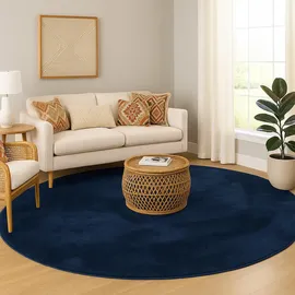 Pergamon Fellteppich, Dunkelblau, Textil, 200x200 cm, Teppiche & Böden, Teppiche, Fellteppiche