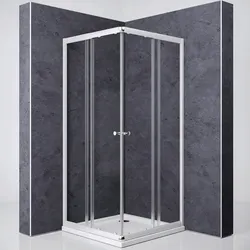 BREUER Duschkabine, BxHxT: 90x180x90 cm, Glas - silberfarben
