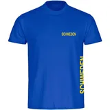 multifanshop Kinder T-Shirt - Schweden - Brust & Seite - Druck gelb - Kind