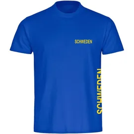 multifanshop Kinder T-Shirt - Schweden - Brust & Seite - Druck gelb - Kind