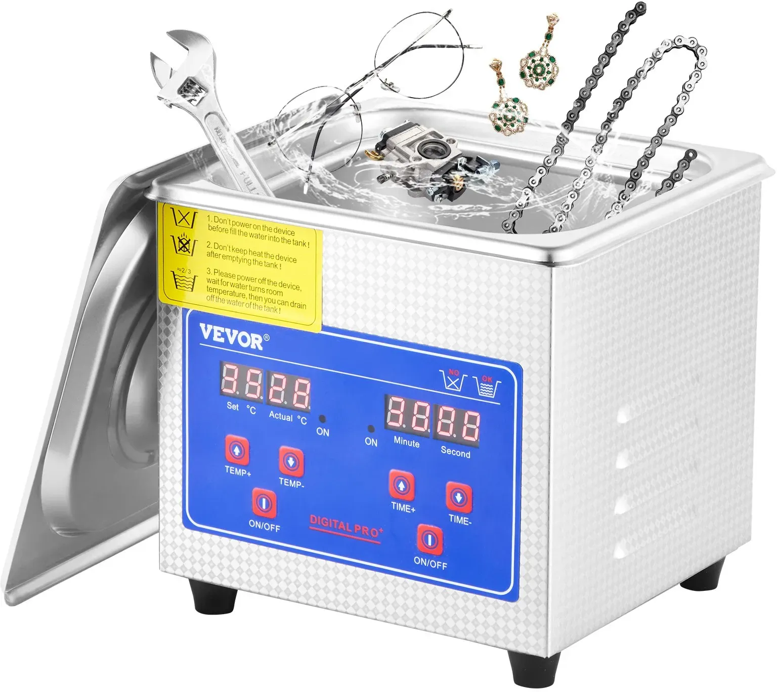 Vevor Ultraschallreiniger 1,3 l Ultraschallreiniger professionell digitale Ultraschall-Anzeige