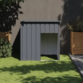 vidaXL Hundehütte mit Dach Hellgrau 110x103x109 cm Verzinkter Stahl