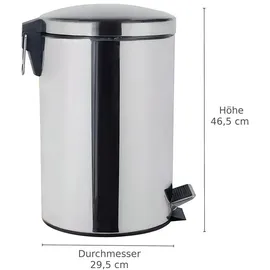 Buri Edelstahl Mülleimer 20 l Silber