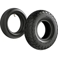 Wiltec Reifen für Aufsitzmäher 11x4.10/3.50-5 4pr Mit Schlauch Winkelventil Komplettrad