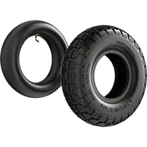 Wiltec Reifen für Aufsitzmäher 11x4.10/3.50-5 4pr Mit Schlauch Winkelventil Komplettrad