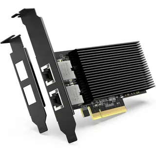 10G PCI-E Netzwerkkarte mit 10Gbps Dual RJ45 Ports, Intel X540-T2 Controller, VIMIN 10Gb Ethernet Adapter Karte Kompatibel mit PCI Express X8, X16, Unterstützt Windows/Windows Server/Linux/VMware